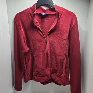 Evan Picone Women's Bold Red Bomber Jacket